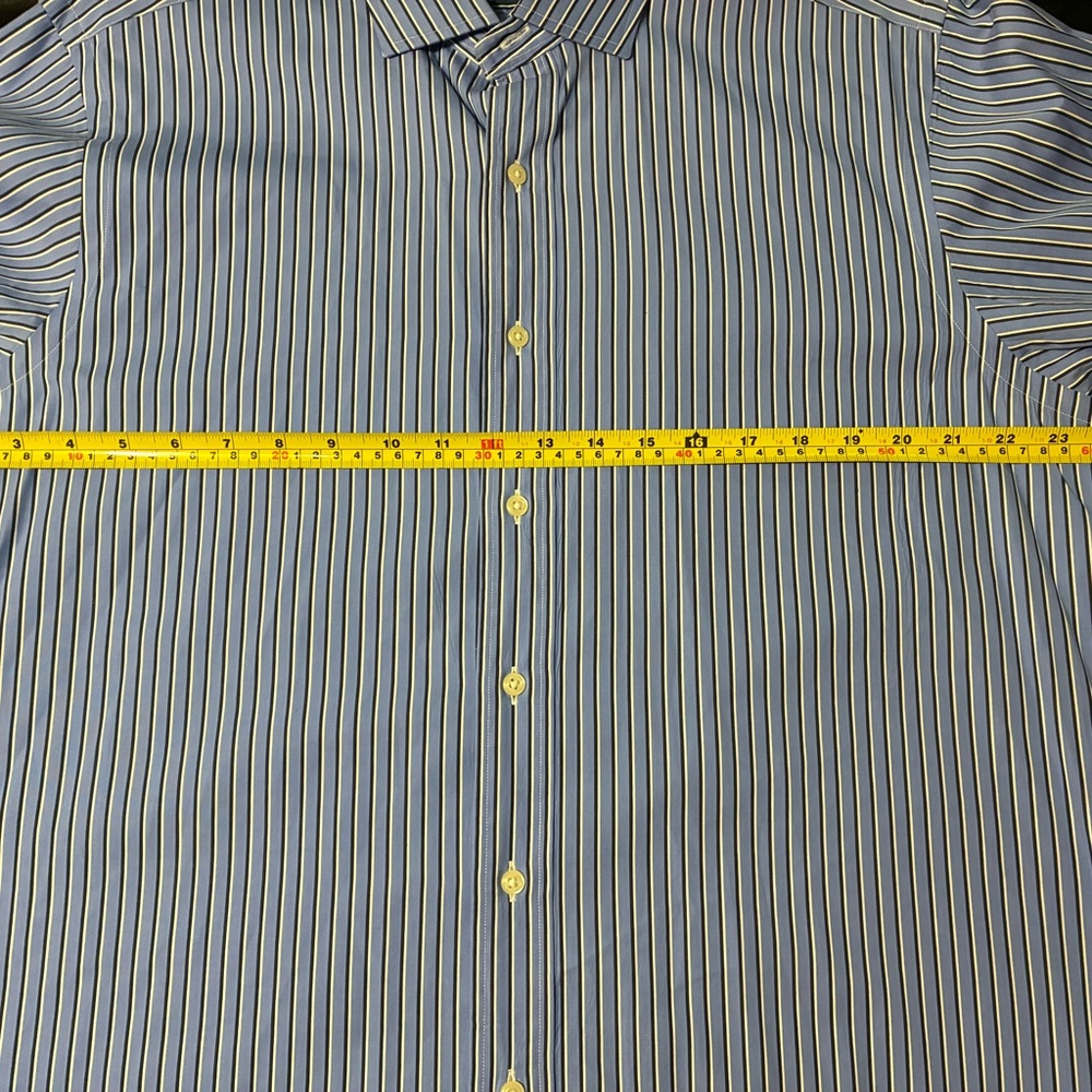 Polo by Ralph Lauren Men's Estate Classic Blue Pinstripe Dress Shirt - Picture 6 of 14